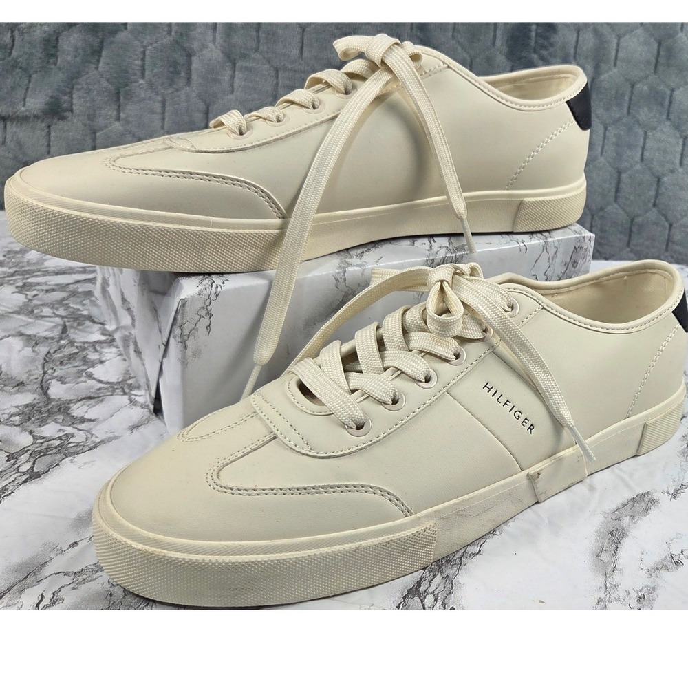 Tommy Hilfiger Mens TMPANDORA2 Sneakers Off White Cream Low Top Shoes Size 9